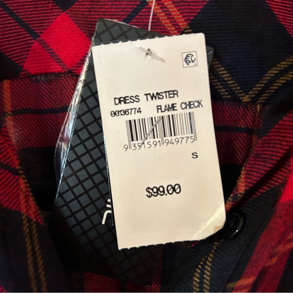 City Chic Women's Small S 16 Red Plaid Twist Waist  Dress Bloomingdale's NWT - Picture 4 of 8